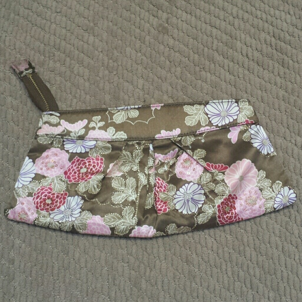 Floral Satin Clutch Purse
